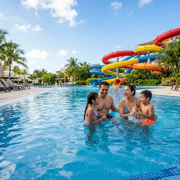 Familia en piscina